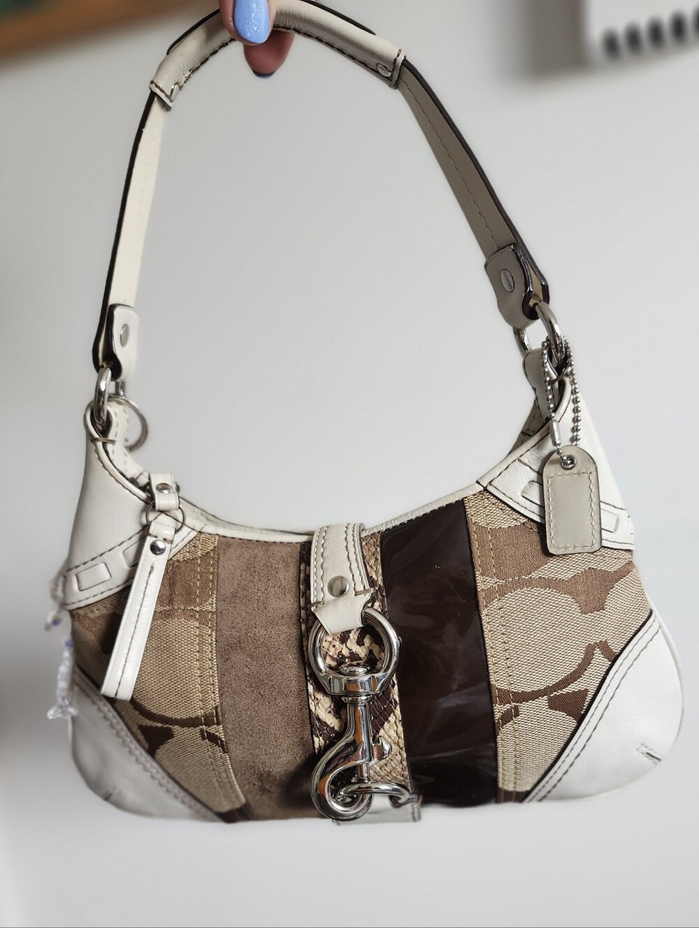 Vintage Coach Signature Python Mini Hobo Bag - Picture 4 of 15